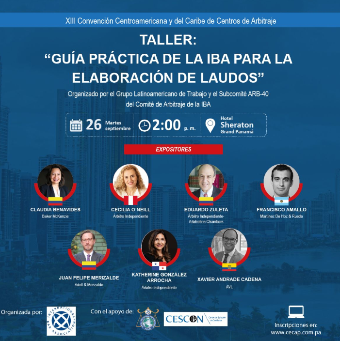Participación de Cecilia O'Neill en el Taller "Guía práctica de la IBA para la elaboración de laudos"